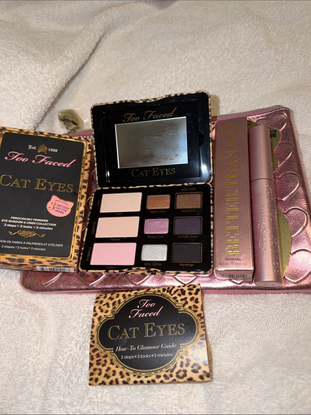 Too Faced Cat Eyes Eyeshadow Palette & Better Than Sex Mascara - Pink/Gold